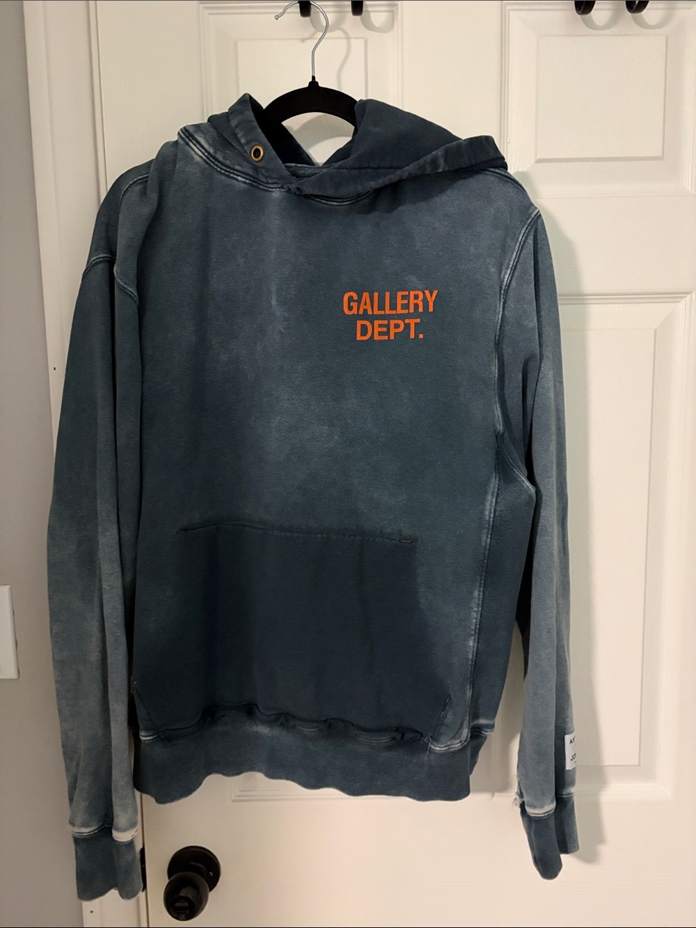 Gallery Dept. Washed Teal Hoodie with Orange Chest Logo